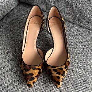 J. Crew Leopard Print D’orsay Heels
